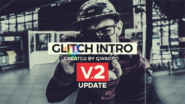 AE模板 现代快节奏相册杂志 动态幻灯片Modern Glitch Intro v2 Ae 模板-第1张