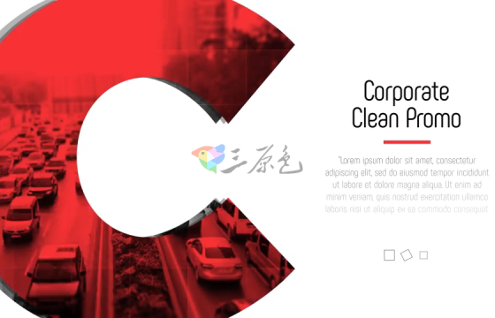 Ae模板 信号损坏撕裂文字遮罩视频片头Glitch Corporate – Clean Promo-