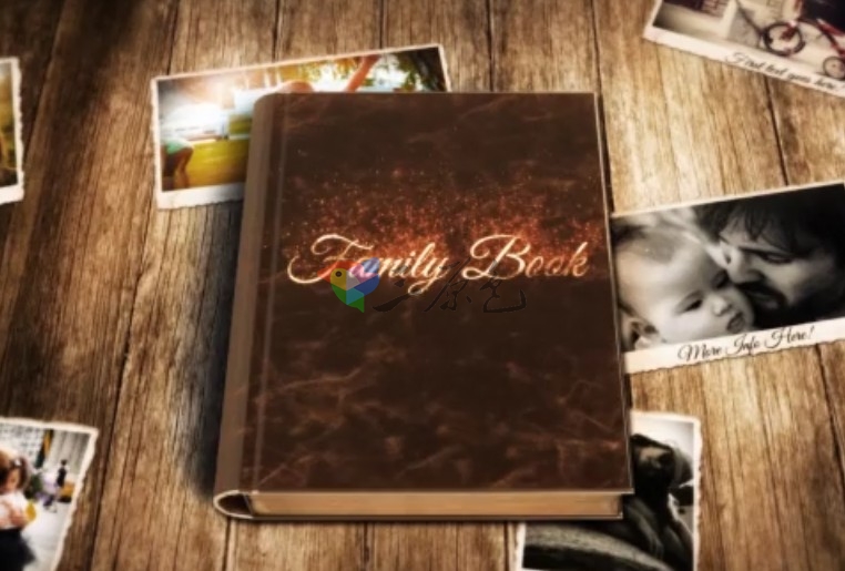 AE模板 家庭照片三维相册书本展示片头 Family Book Ae 模板-第1张