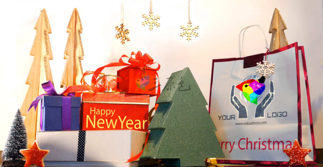 Ae模板 圣诞节礼盒定格动画片头Christmas Gifts Logo - Storefront Digital Signage Ae 模板-第1张