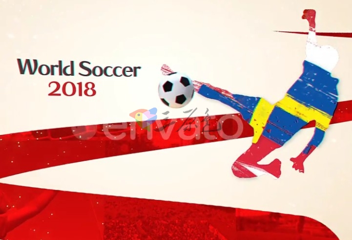 AE模板 2018足球世界杯开赛卡通形象动画片头 Soccer WorldCup Ae 模板-第1张