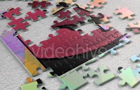 AE模板 拼图动画LOGO片头展示 Jigsaw Puzzle Logo Reveal
