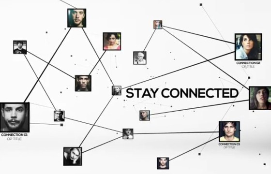 AE模板 人物关系动态联系分布连线图 VideoHive Stay Connected