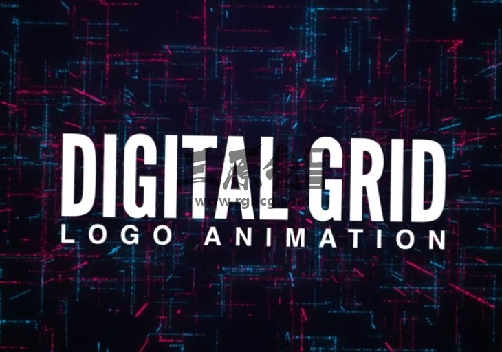 AE模板 数字网格LOGO标志动画片头 Digital Grid Logo Animation Ae 模板-第1张