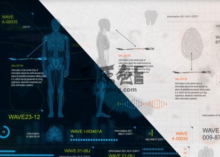 AE模板 - 人体医学高科技HUD信息图表动画 Infographics HUD Ae 模板-第1张