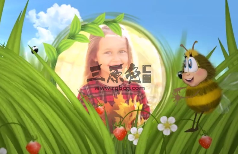 AE模板 有趣的卡通蜜蜂动画幻灯片相册 Funny Bee Slideshow Ae 模板-第1张