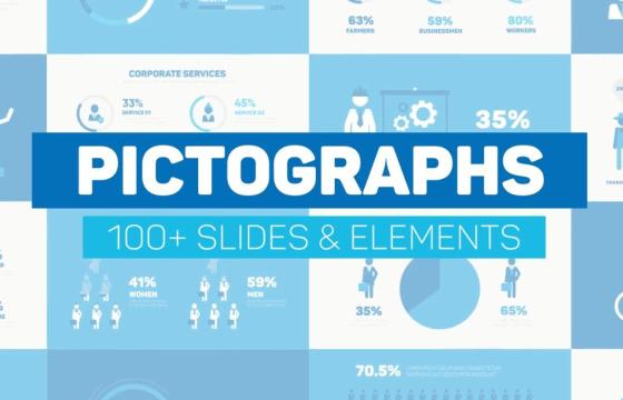 AE模板 图形信息图表动画 Pictogram Infographics